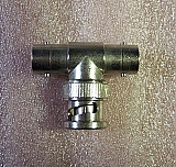 BNC Tee (Female-Male-Female) Coaxial Adapter.