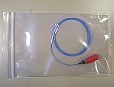 FC/UPC 1.5-meter PM fiber pigtail, 900um buffer. Connector key at slow axis