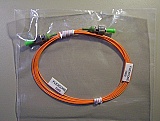 Flexcore-1060 fiber (ultra-low bending loss). FC/APC - FC/PC 2-meter  900um-buffered simplex SMF jumper for 980nm fiber optics. P/N: J-FAFP-Y-2-JT