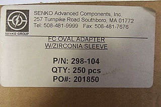 Fiber oval adapter, FC/PC to FC/PC, Key width is about 2.24mm. Zirconia internal split sleeve. Senko P/N: 298-104