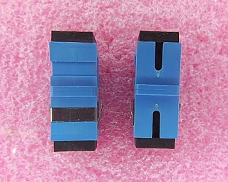 Simplex fiber adapter SC to SC. Zirconia internal split sleeve. Without flange. AMP/Tyco P/N: 504632-4