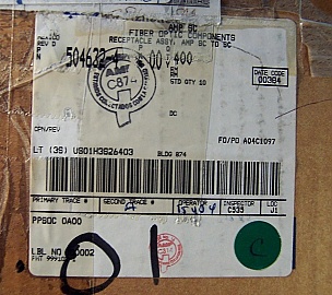Simplex fiber adapter SC to SC. Zirconia internal split sleeve. Without flange. AMP/Tyco P/N: 504632-4