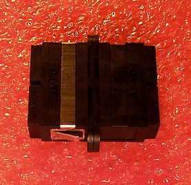 Duplex fiber adapter SC to SC, black plastic housing. Zirconia internal split sleeve.with flange. Tyco/AMP P/N: 1-502776-0