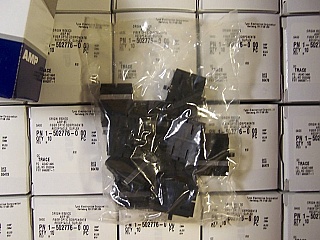 Duplex fiber adapter SC to SC, black plastic housing. Zirconia internal split sleeve.with flange. Tyco/AMP P/N: 1-502776-0