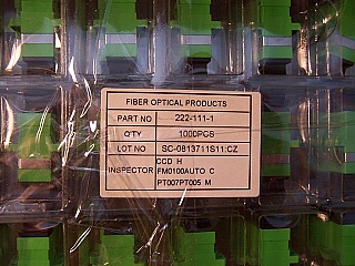 Min order qty: 10pc. $1.35/$0.8 each if buy 100pc/1000pc. Simplex SC/APC to SC/APC. Zirconia internal split sleeve. with flange. Senko P/N: 222-111-1 (or 222-111-1N*1). AFL Telecommunications P/N: C080810. Lot No.: SC-0901531S11:CZ