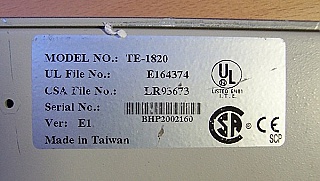 16-port 10Base-T Ethernet Hubs. TRENDnet model: TE-1820
