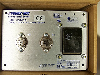 Dual output LINEAR Regulated Power Supply,  +/-5VDC, 3A. International series. Case BB. Power One model: HBB5-3/OVP-A