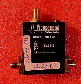 18GHz Bias Tee. Picosecond Pulse Labs model: 5550B.  Tested capacitance too low than expected, Sell "As Is"