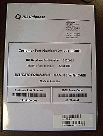 GFF for both 1533nm and 1557nm peaks. JDS model: 291-R100-001