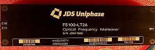 100-to-200GHz C-band De-Interleaver. Demux type. with RTD-based internal TEC. JDS P/N: FS100-LT2A