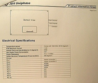 200GHz-to-100GHz C-band interleaver. JDS model: FS100. with RTD-based internal TEC. Operating at 70.9 C degree temperature