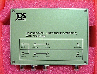 Dual 1x3 1310nm/1533nm/1557nm WDM Coupler. JDS Fitel P/N: HB355AE-MCI1,