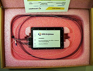 1x80 80-ch full-C-band 50GHz-spacing AWG+Interleaver MUX, Flat-top wide-band. JDS P/N: AWGDEMO1, 1530.334nm-1561.826nm