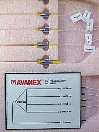 1x4 Avanex 1587.04nm - 1592.10nm 200GHz 4-ch demux. Avanex model: PFC4004DLA890P1