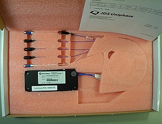 1x4 JDS 200GHz mux/demux with upgrade port,  1st ch: 1538.19nm. Model No: DWDM24D3LMN01-003