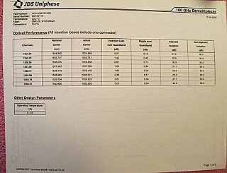 1x8  8 Channel C-band 100GHz DWDM demux. 8 channels are from 1554.941nm to 1560.61nm . With FC/PC. JDS P/N: WD1508D1B-CS2