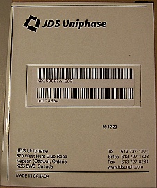 Reserved for a Japanese buyer. 1x8  8 Channel C-band 100GHz DWDM demux. 8 channels are from 1548.52nm to 1554.13nm. With FC/PC. JDS P/N: WD1508D1A-CS2