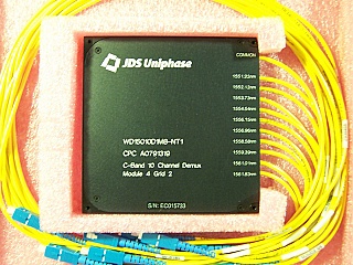 1x10 10 Channel C-band 100GHz DWDM demux, module 4 grid 2. 10 channels are from 1551.319nm to 1561.826nm (Not continuous). With SC/PC fiber connectors. JDS P/N: WD15010D1M8-NT1
