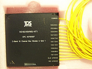1x10 10 Channel C-band 100GHz-grid 300GHz-space DWDM mux, module 2 grid 1. With SC/PC fiber connectors. JDS P/N: WD15010M1M2-NT1