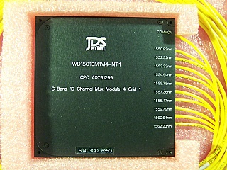 1x10 10 Channel C-band 100GHz DWDM mux, module 4 grid 1. 10 channels are from 1550.918nm to 1560.233nm (Not continuous). With SC/PC fiber connectors. JDS P/N: WD15010M1M4-NT1