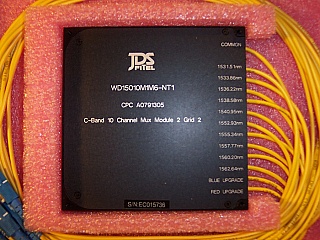 1x10 10 Channel C-band 100GHz-grid 300GHz-space DWDM mux, module 2 grid 2. With SC/PC fiber connectors. JDS P/N: WD15010M1M6-NT1