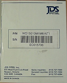 1x10 10 Channel C-band 100GHz-grid 300GHz-space DWDM mux, module 2 grid 2. With SC/PC fiber connectors. JDS P/N: WD15010M1M6-NT1