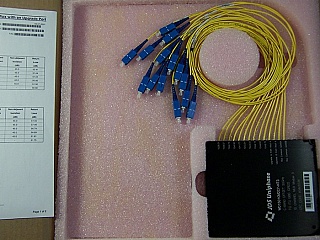 1x10 10 Channel C-band 200GHz DWDM mux with upgrade ports, module 3 grid 2. With SC/PC fiber connectors. JDS P/N: WD15010M2C7-NT3