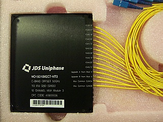 1x10 10 Channel C-band 200GHz DWDM mux with upgrade ports, module 3 grid 2. With SC/PC fiber connectors. JDS P/N: WD15010M2C7-NT3