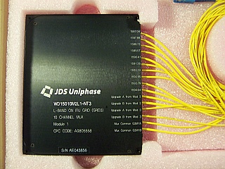 1x10 10 Channel L-band 200GHz DWDM mux with upgrade ports, module 1 grid 3. With SC/PC fiber connectors. JDS P/N: WD15010M2L1-NT3