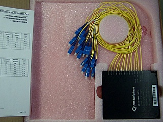 1x10 10 Channel L-band 200GHz DWDM mux with upgrade ports, module 3 grid 4. With SC/PC fiber connectors. JDS P/N: WD15010M2L7-NT3