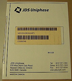 1x10 10 Channel L-band 200GHz DWDM mux, module 4 grid 4. With SC/PC fiber connectors. JDS P/N: WD15010M2L8-NT3