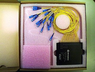 10 channel JDS L-band 200GHz demux (two 1x5 200GHz demuxes),  with 4 upgrade ports. 10 channels are from 1587.043nm to 1594.641nm . With SC/PC connectors. P/N: WD15010D2L1-NT3
