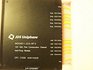 100GHz Five Channel Add/Drop module. OADM starting from 1551.32nm. 12-fibers. JDS model: WD5AD1-325-NT3