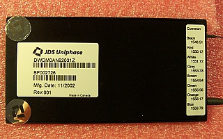 1x8  8 Channel C-band 200GHz DWDM mux/demux with channel-monitoring. 8 channels are from 1548.51 to 1559.79nm. Model: DWDM0AN22031Z. JDS P/N:21022407