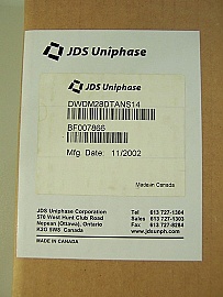 1x8 200GHz-spacing DWDM demultiplexer/multiplexer with monitoring, 1548.51-1559.79nm. Model: DWDM28DTANS14. JDS P/N:21022415