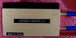 JDS tunable filter for C-band, voltage controlled. JDS model: VCF050+3CAFPE1.0
