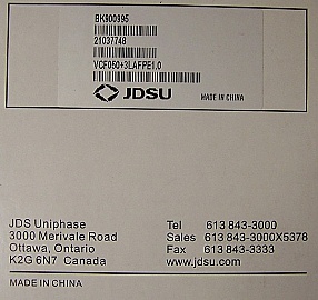JDS tunable filter for L-band, voltage controlled. JDS model: VCF050+3LAFPE1.0