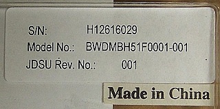1x2 3-port band seperator. 1550.01nm-1552.63nm (~2.6nm BW) passband filter. JDS model: BWDMBH51F0001-001