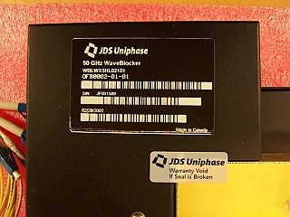 50GHz WaveBlocker for L-band, around 1585nm, removed from Innovance OC-192 long haul transmission system: GMX card. JDS P/N: WBLWX5HL02101, OFB0002-01-01