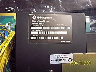 50GHz WaveBlocker for L-band, around 1585nm, removed from Innovance OC-192 long haul transmission system: GDX card.  JDS P/N: WB-050-L-LC-001, OFB0002-01-01
