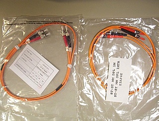 ST-ST 1-meter duplex MM jumper with red/black boot connectors