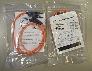 ST-ST 1-meter duplex MM jumper, 62.5/125um fiber cable