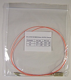 LC/PC-SC/PC 1-meter 62.5um MMF jumper, with 900um-buffered fiber. P/N: SX-LC/SC 62.5MM 0.9mm - 1m PVC Orange