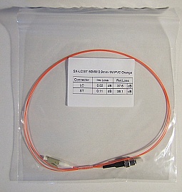 LC/PC-ST 1-meter 50um MMF jumper, with 900um-buffered fiber. P/N: SX-LC/ST 50MM 0.9mm - 1m PVC Orange