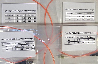 LC/PC-ST 1-meter 50um MMF jumper, with 900um-buffered fiber. P/N: SX-LC/ST 50MM 0.9mm - 1m PVC Orange