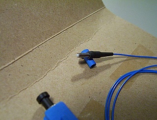 8-degree angled ferrule - SC/UPC 1-meter SMF jumper by Molex. 900um buffer. P/N: 862700106
