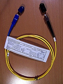 FC/PC(UPC)-SC/PC(UPC) 1-meter SM Fiber jumper, with 3mm cable.