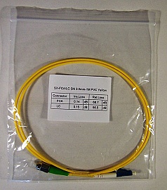 FC/APC-LC/UPC(PC) 1-meter SMF jumper, with 3mm-cable. Economical products. P/N: SX-FCA/LC SM 3.0mm - 1m PVC Yellow