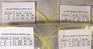 LC/UPC(PC)-ST/UPC(PC) 1-meter SMF jumper, with 900um-bufferred fiber. P/N: SX-LC/ST SM 0.9mm - 1m PVC Yellow