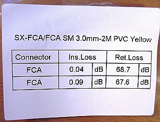 Min order qty=4. $3.28 each if buy 100pc. FC/APC-FC/APC 2-meter SM Fiber simplex jumper in 3mm cable, Corning SMF-28e fiber. Economical products. It may not match fiber connectors of other brands well. P/N:SX-FC/A-FC/A SM 3.0mm-2M PVC Yellow